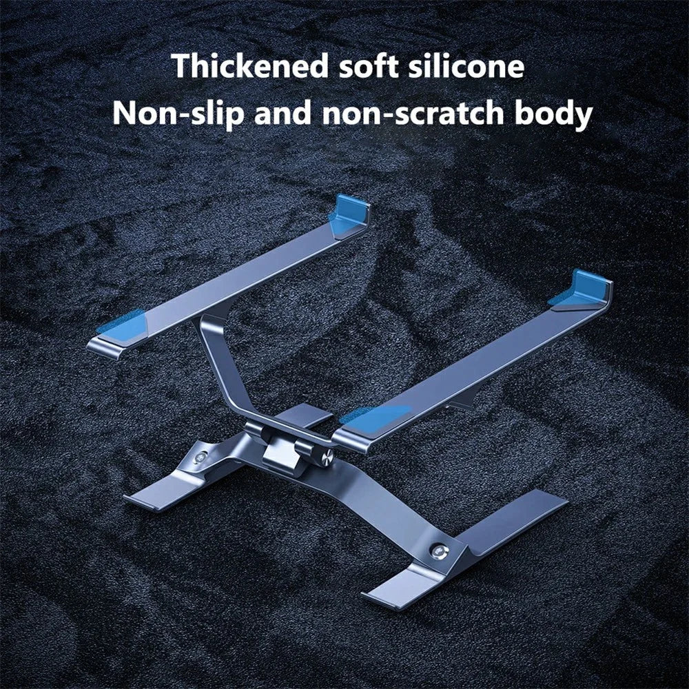 P70 X Shape Aluminum Alloy Stand for Laptop / Tablet Height Adjustable Foldable Cooling Bracket - Silver - 4