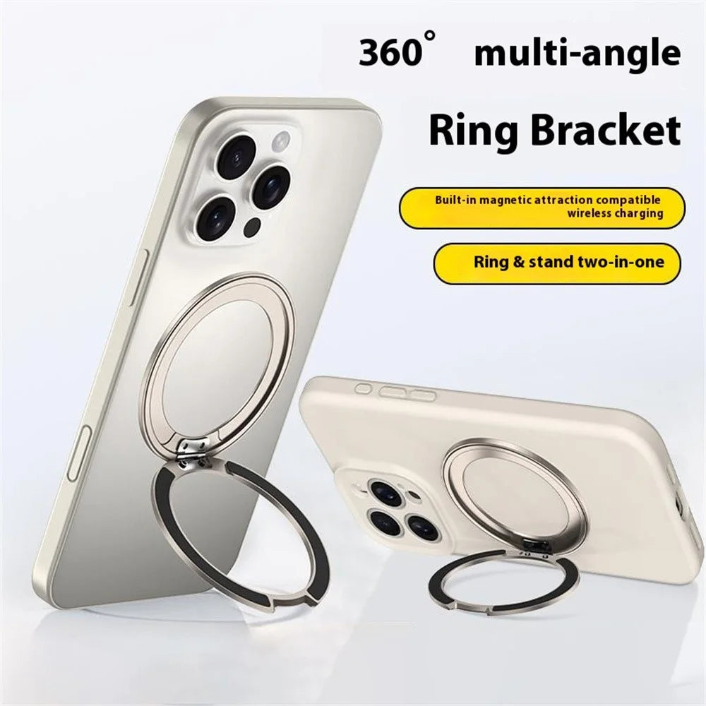 Q5 Adhesive Magnetic Ring Stand Holder Rotation Cell Phone Grip - Black - 3