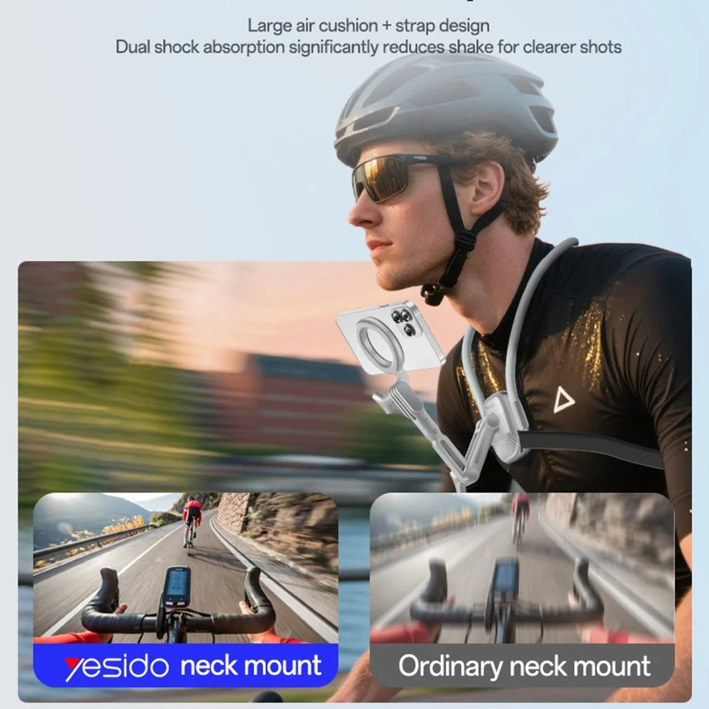 YESIDO C332 Neckband Bracket Anti Shake Foldable Magnetic Stand for Smartphone Action Camera - 5