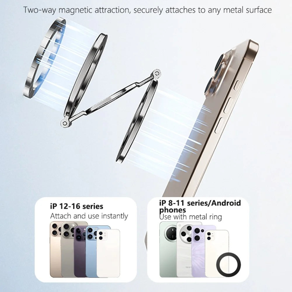 YESIDO C229 Double Sided Magnetic Phone Stand 360 Degree Rotation Foldable Ring Bracket - 3