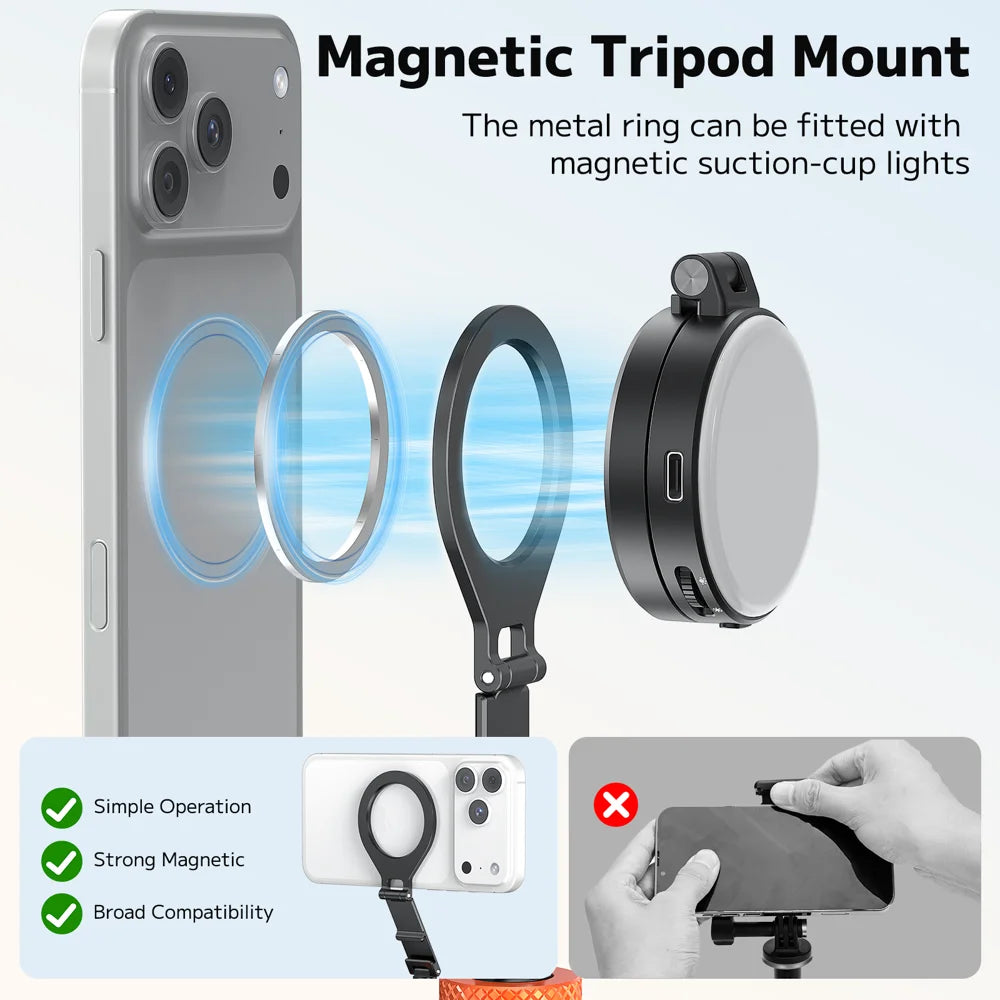 VRIG MG-40 Action Camera Mount Magnetic Phone Stand Foldable Cellphone Holder with Cold Shoe Mount 1 / 4 Screw Hole - A0301-MG / 40 - 4