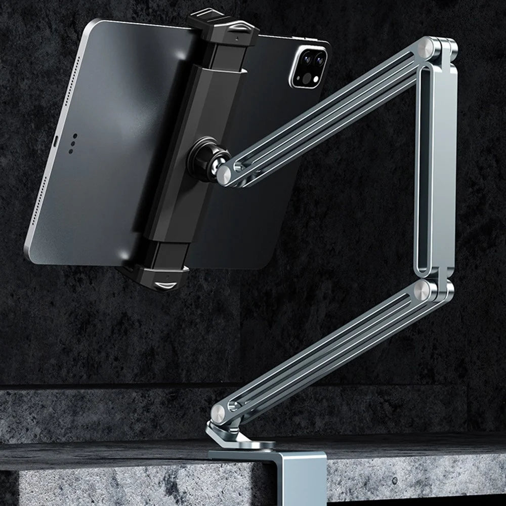 BONERUY P67 Adjustable Arm Aluminum Alloy Mobile Phone Tablet Holder Stand Bedside Desktop Lazy Bracket - Grey - 4