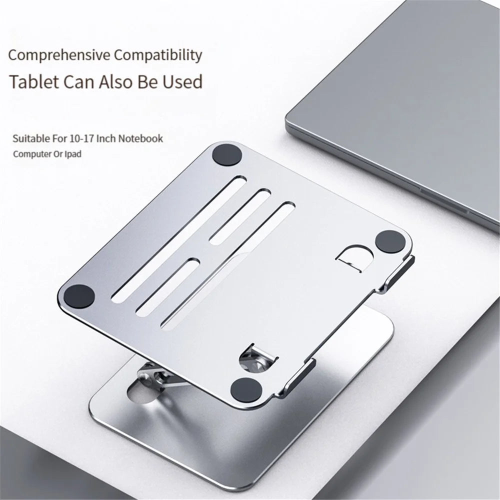 BONERUY P89 Tablet Stand for Desk Hollow Heat Dissipation Adjustable Tablet Holder Carbon Steel Tablet Riser - Dark Grey - 4
