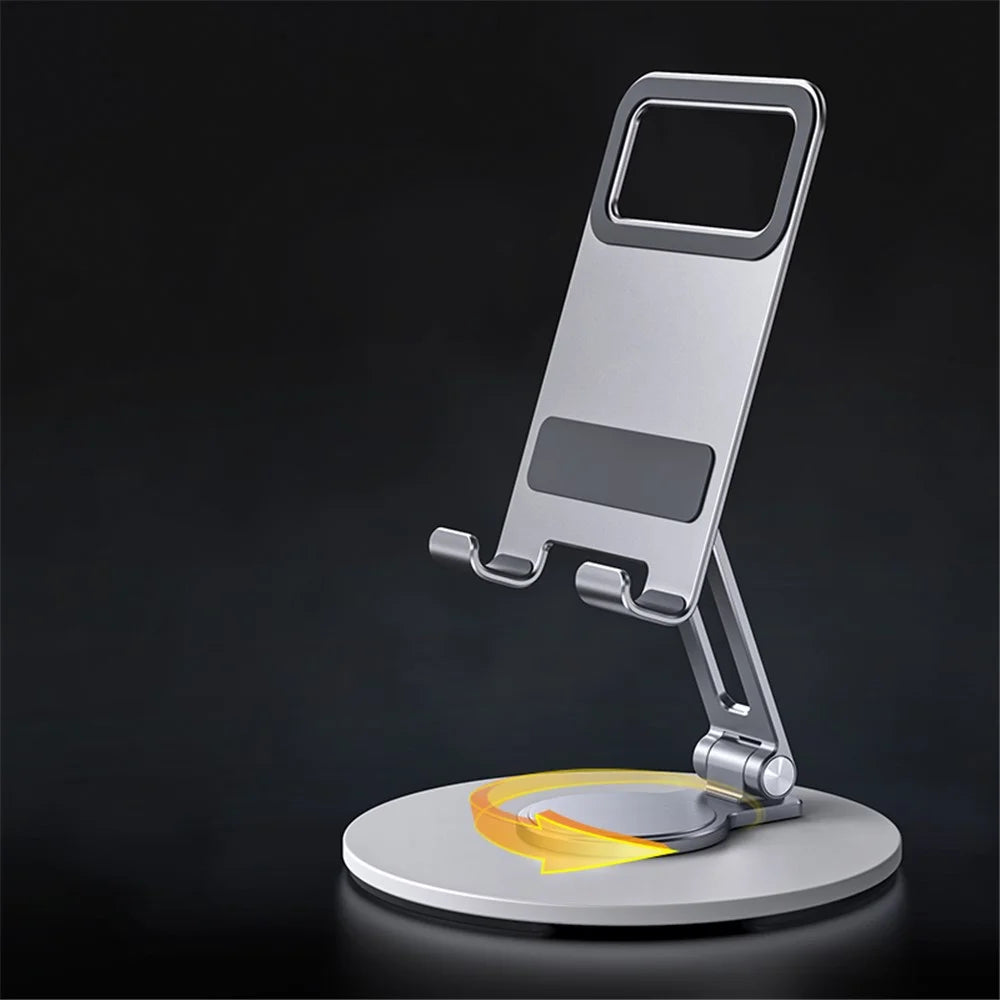 BONERUY L60 Cell Phone Stand 360-degree Rotating Tablet Phone Dock Aluminum Alloy Desktop Holder - Silver - 4