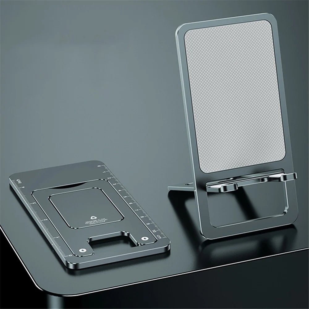 Cell Phone Stand Folding Aluminum Alloy Tablet Holder Bracket Portable Travel Holder - Tarnish - 2