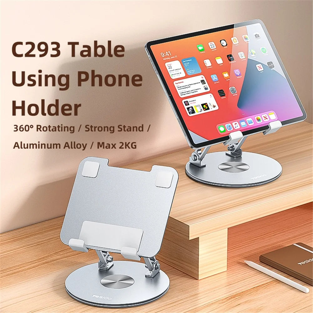 YESIDO C293 Tablet Holder Folding Bracket 360 Degree Rotating Desk Stand - 2