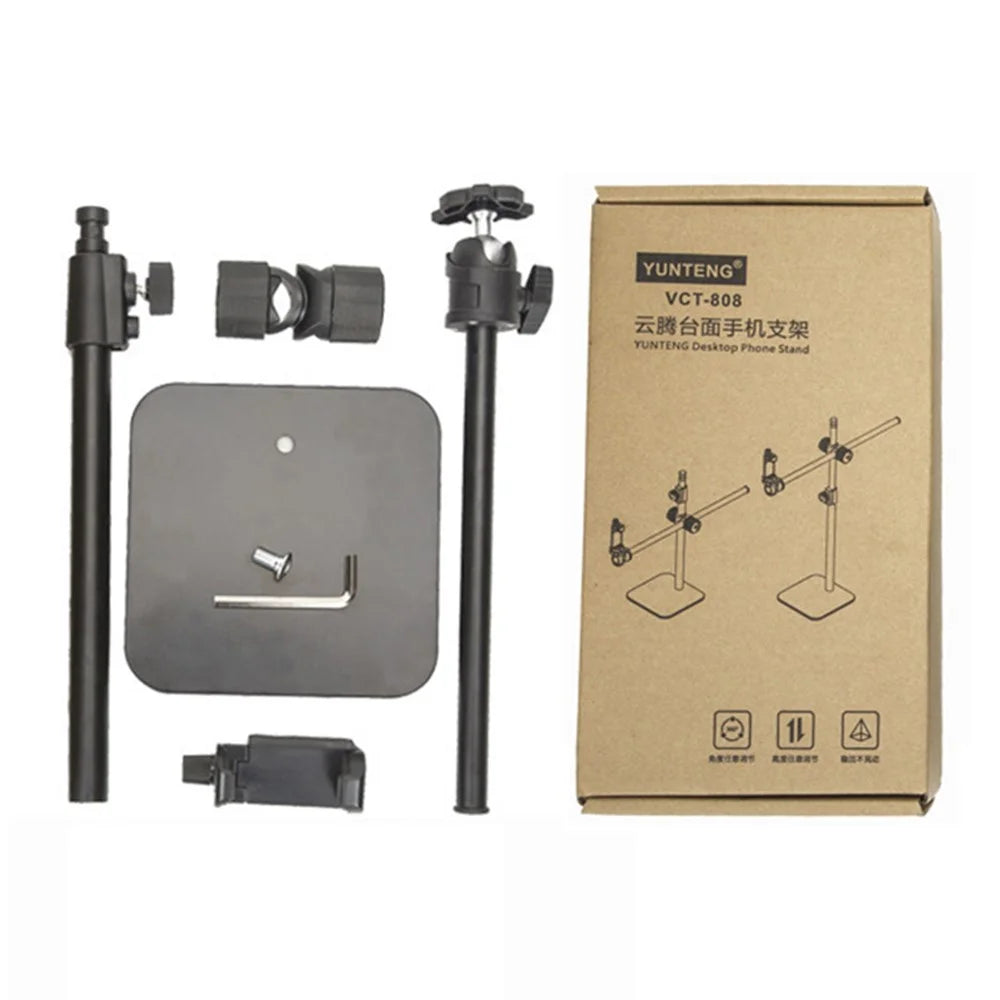 YUNTENG 808 Microphone DSLR Camera Desktop Mount Stand Table Phone Clip Holder - 7