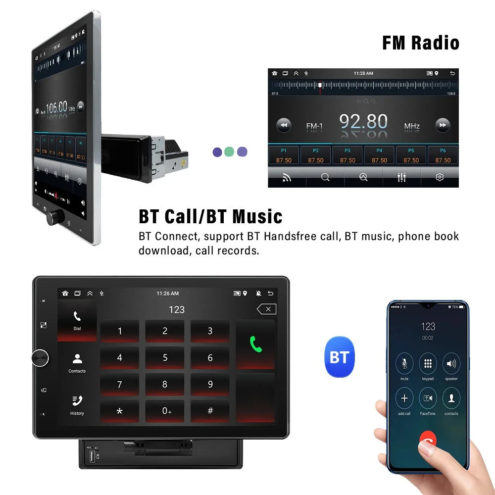 1531A 10.4 inch Carplay with Backup Camera Android 13 Touchscreen Car Radio with FM / Wifi / Mirror Link - 7