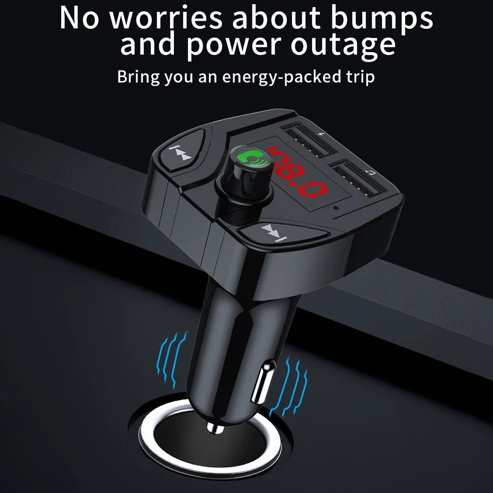 X2 Car MP3 Player Bluetooth-Compatible Hands Free Calling FM Transmitter with 3.1A USB Charging Port - 4