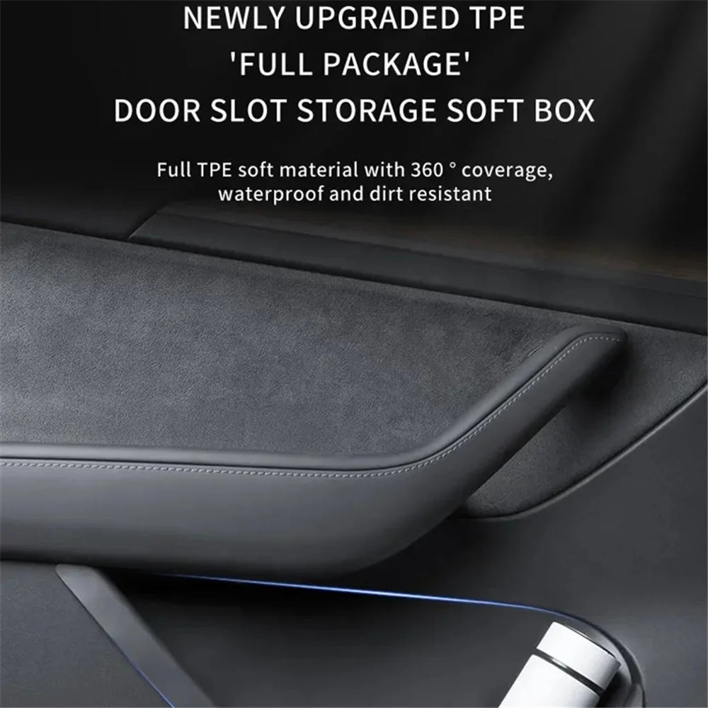 TSL1108 2Pcs Storage Box for Tesla Model Y TPE Car Door Interior Container - Front Door - 2