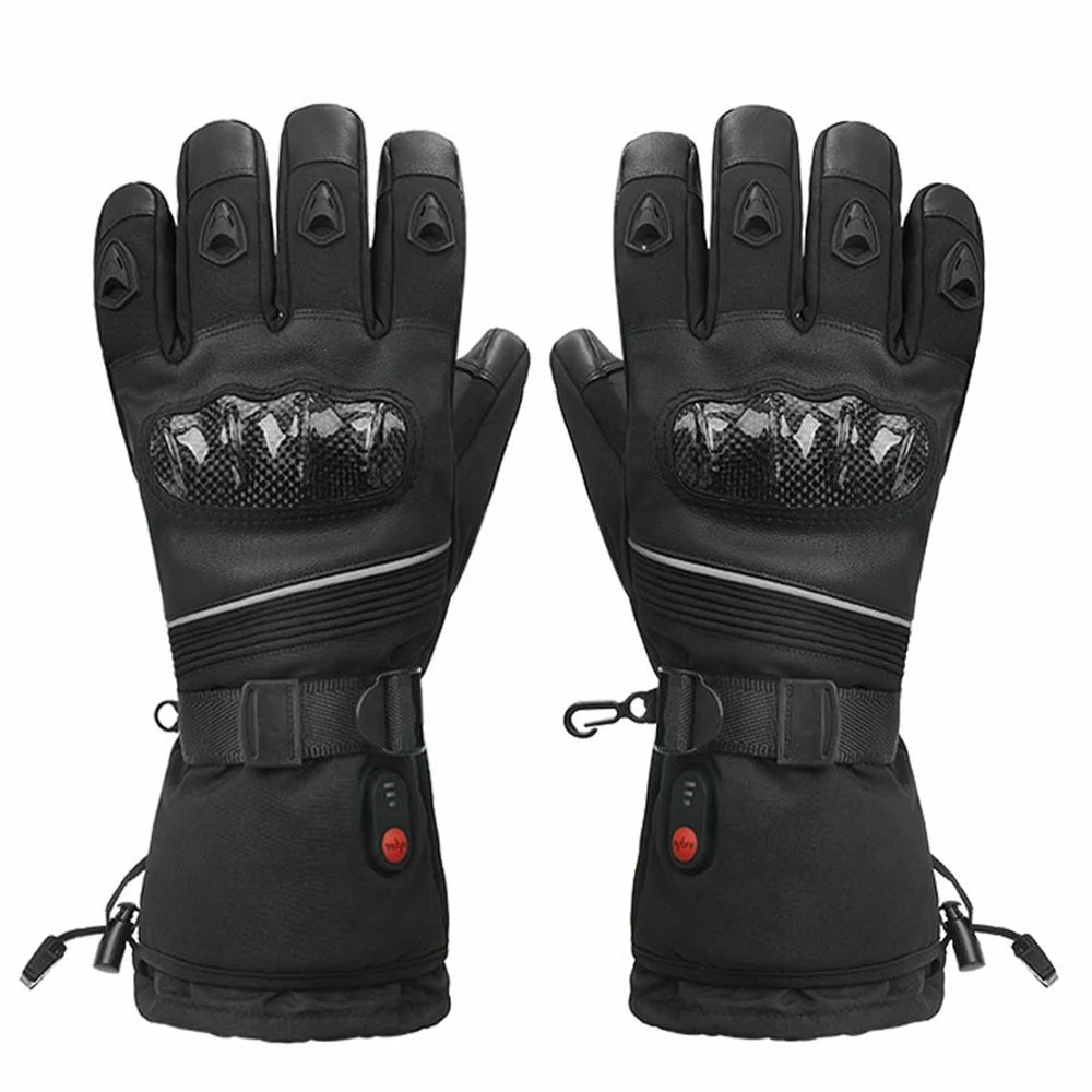 Electric Heated Gloves with 2x 4000mAh Battery Touch Screen Winter Thermal Fleece Lined Mittens - 1
