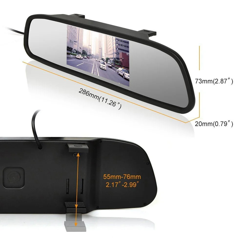 RG-201 4.3-inch LCD Video Display Car Rear View Monitor Parking and Reverse System - 4