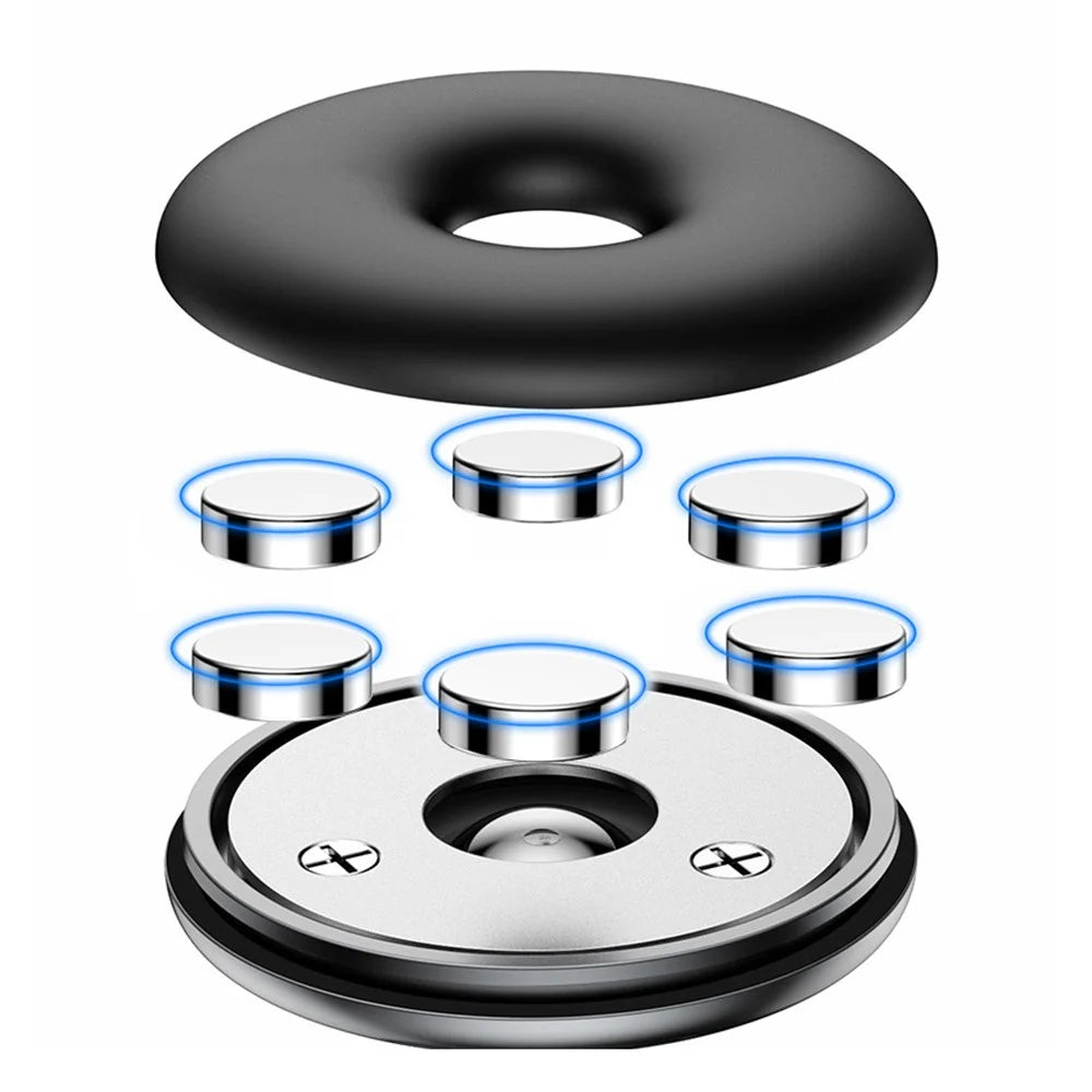 360° Rotating Adjustable Magnetic Car Air Outlet Mobile Phone Holder - Black - 4