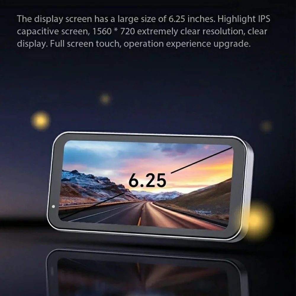 SJCAM RD10 6.25 Inch CarPlay / Android Auto Wireless Screen Mirroring Dual Camera Waterproof Motorcycle Dash Cam - 3