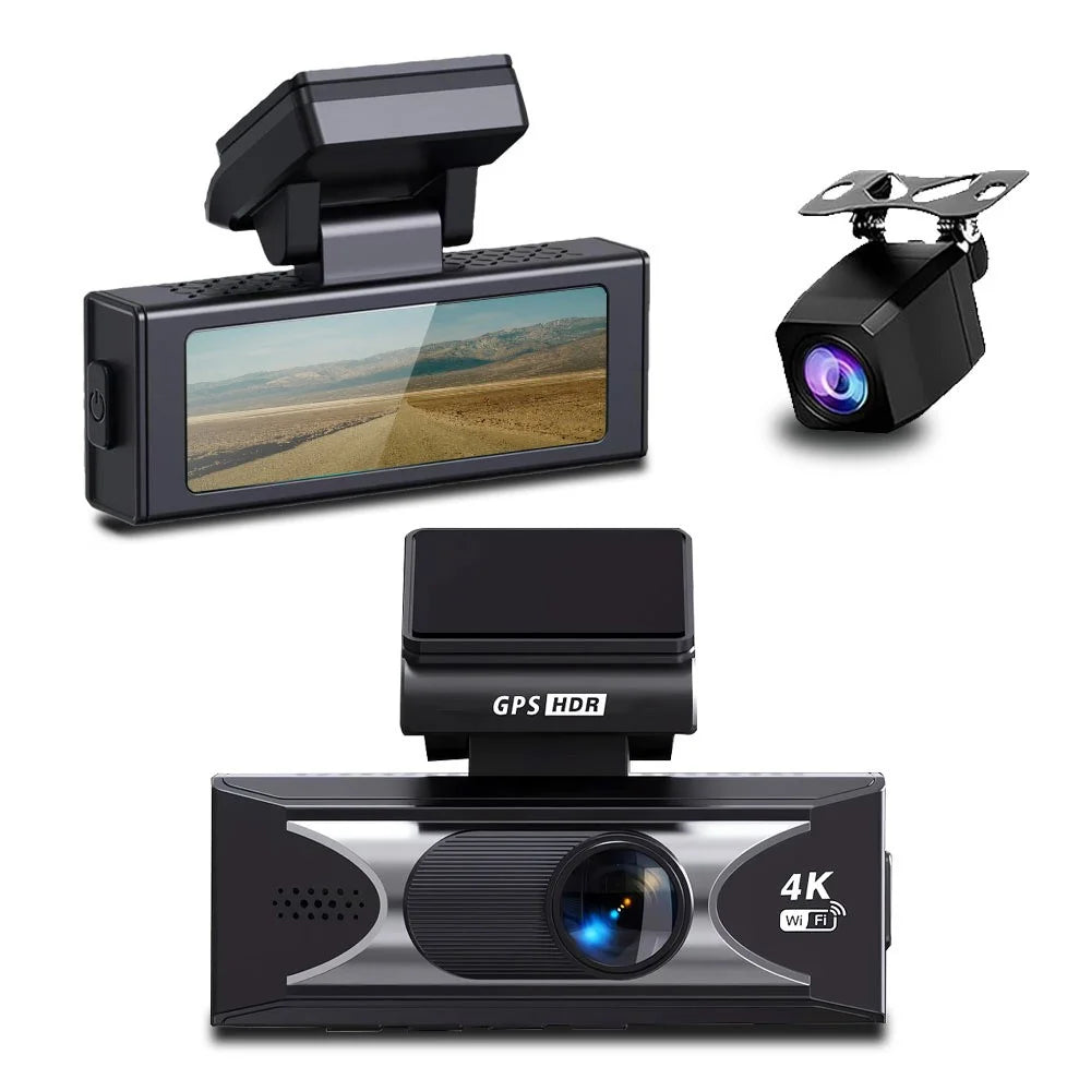 4K UHD Front and 2.5K Rear Dual Recording WiFi GPS Dashcam Built In ADAS for Car Truck SUV - 2