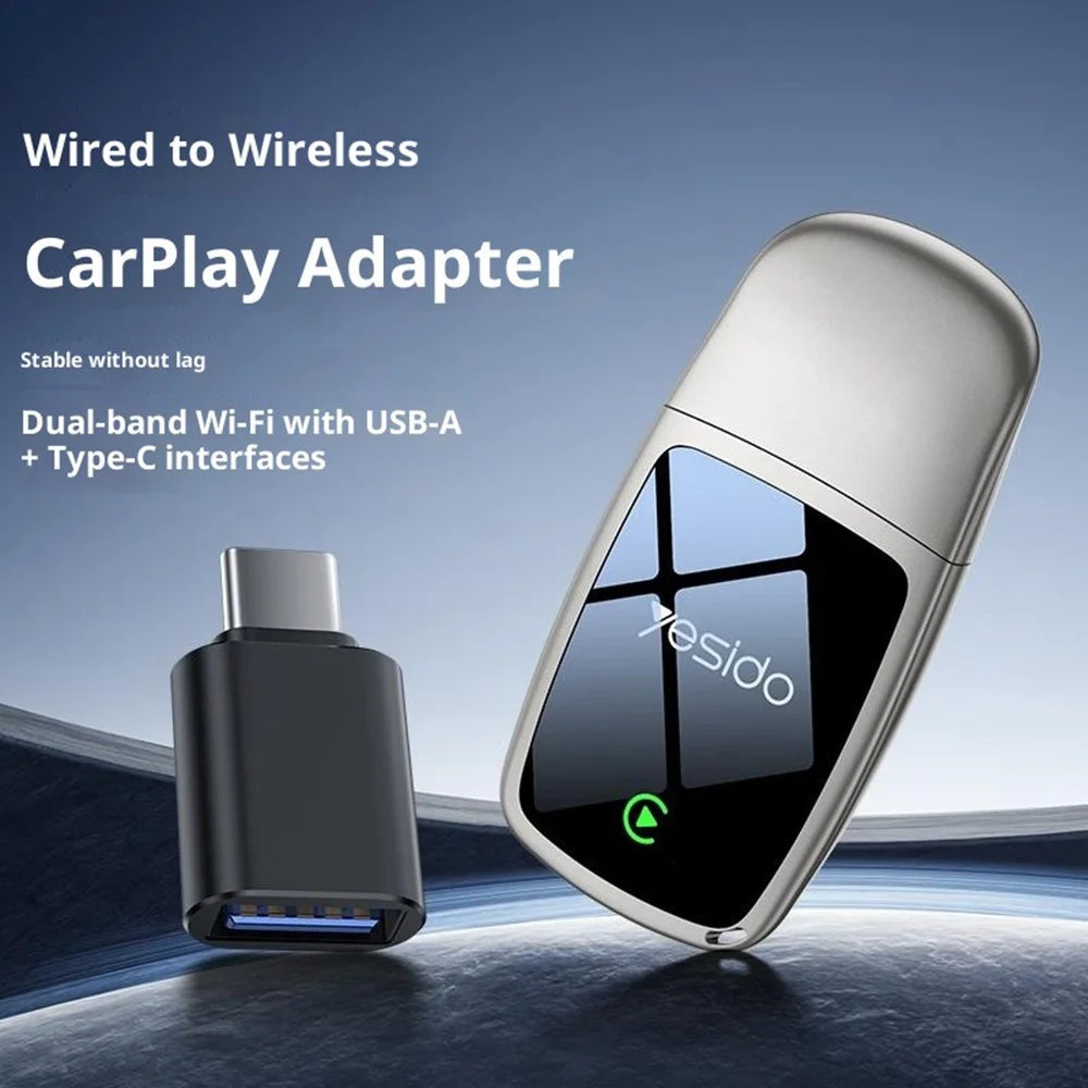 YESIDO KM29 Wireless CarPlay Adapter For Car Stereo 5G / 2.4G Dual Band WiFi OTA Upgradable - 2