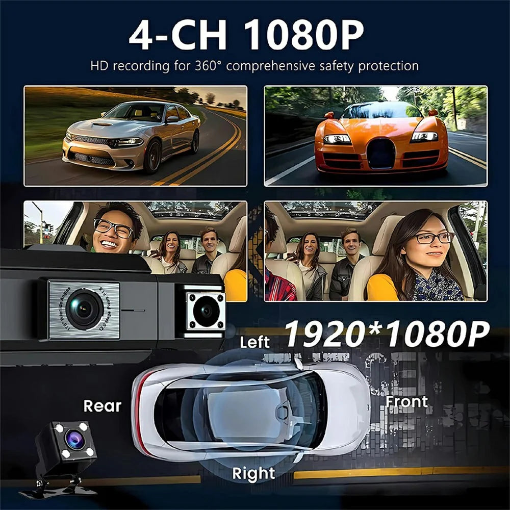 9728D 1080P WiFi Dash Cam HD 4 Channel Cameras with Night Vision Loop Recording - 6
