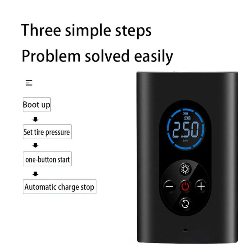 M8 Small Portable Multi-functional Smart Wireless Inflator Car Bicycle Tire Electric Car Pump Motorcycle Inflatable Pump - 3