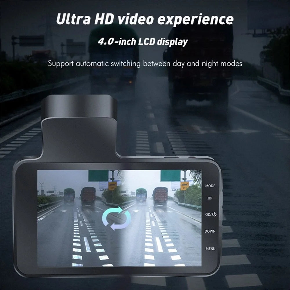 V2 4.0 inch IPS Screen HD Driving Recorder 1280x720P Front / 640x480P Rear Dual Lens Car Dash Cam Video Recorder - 7