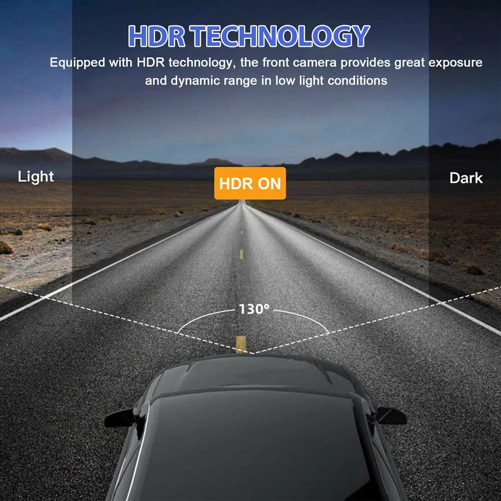C309 2.0" IPS Screen 3-Lens Car Dash Cam Full HD 1080P Car Video Recorder 130-Degree Wide Angle Car Recorder - 4