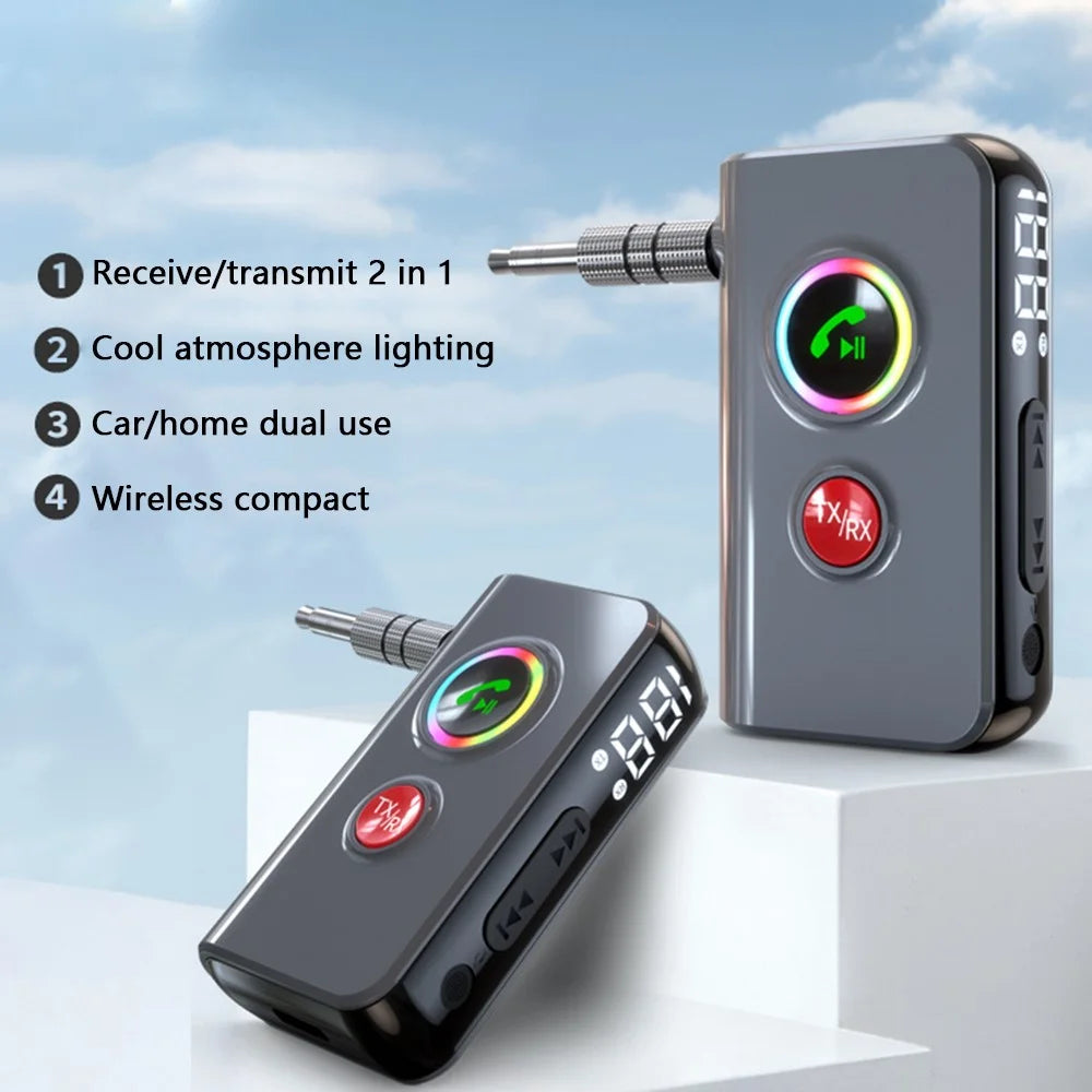 BT106 Colorful Light Wireless Bluetooth-compatible 5.4 Adapter Hands-Free Call Audio Receiver Transmitter - 2