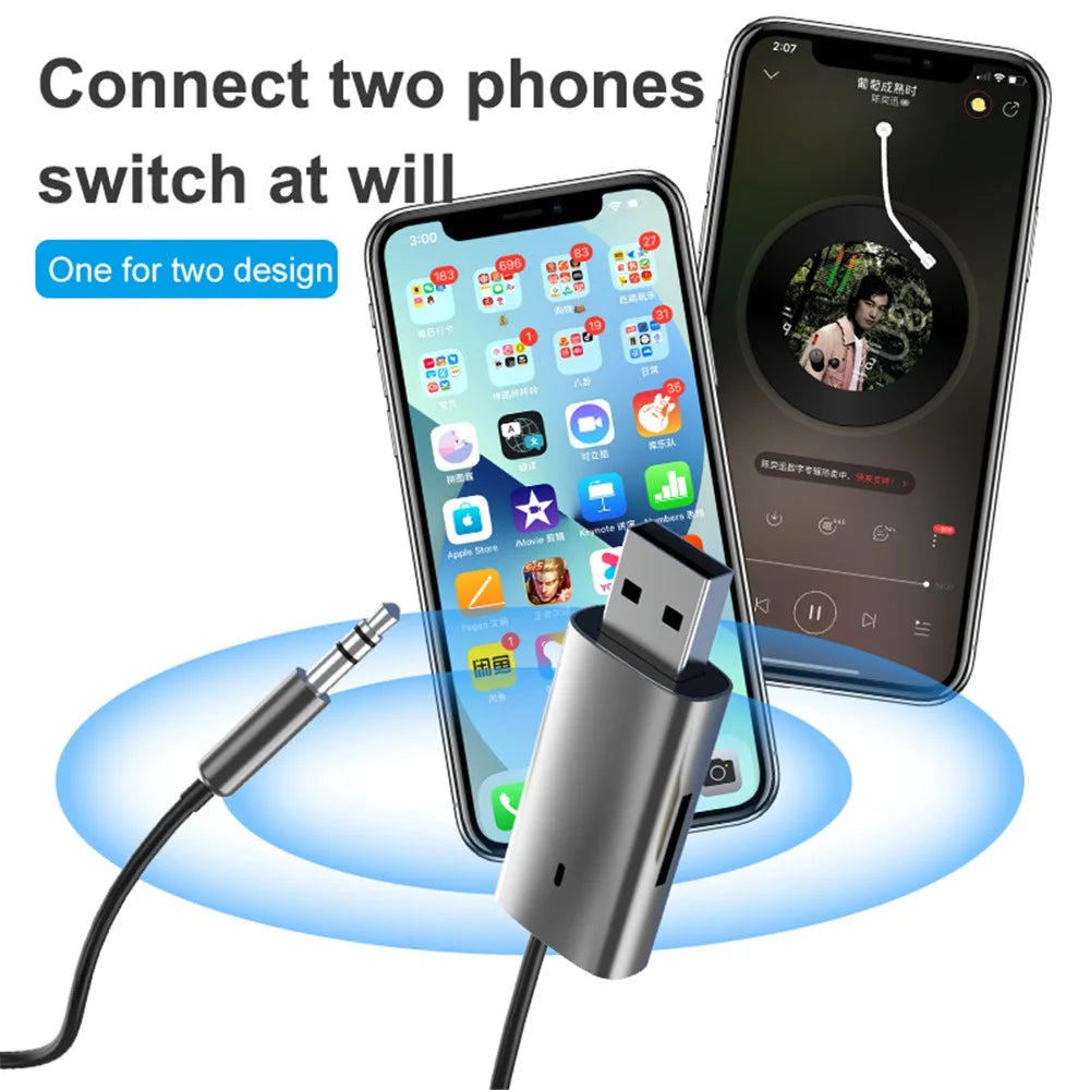 M01 Car Bluetooth-compatible Receiver Hands-Free Call Spring Cord 3.5mm AUX Stereo Car Audio Wireless Adapter - 4