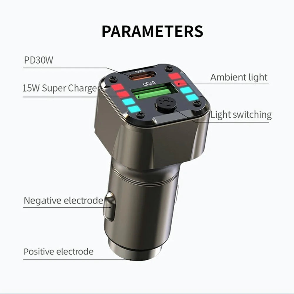 K24 Car Charger PD 30W QC 3.0 Super Charger Dual Ports Car Charging Adapter for iPhone / Samsung / Huawei - 7