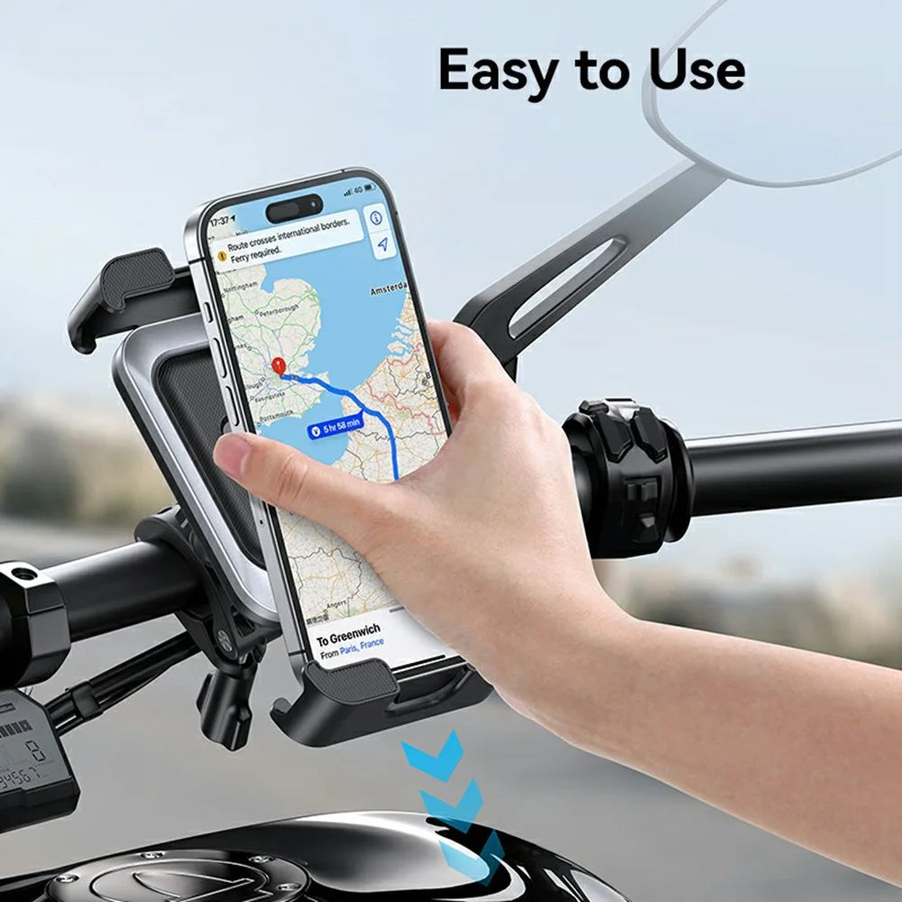 USAMS ZJ082 Bike Motorcycle Universal Phone Mount Holder Handlebar Rearview Mirror Bracket - 4