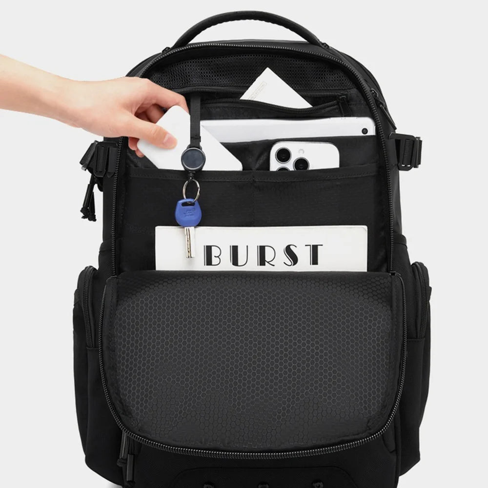 OZUKO 9920 Waterproof Backpack 23L Large Capacity Laptop Shoulder Bag Multi-Functional Travel Backpack for Business Men - Black - 7