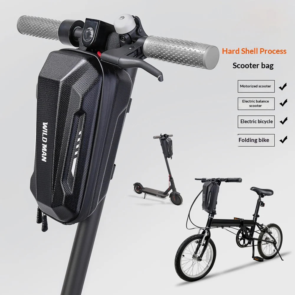 WILD MAN GD9 Electric Scooter Front Bag Waterproof EVA Hard Shell Bike Handlebar Storage Bag - Black/3L - 2