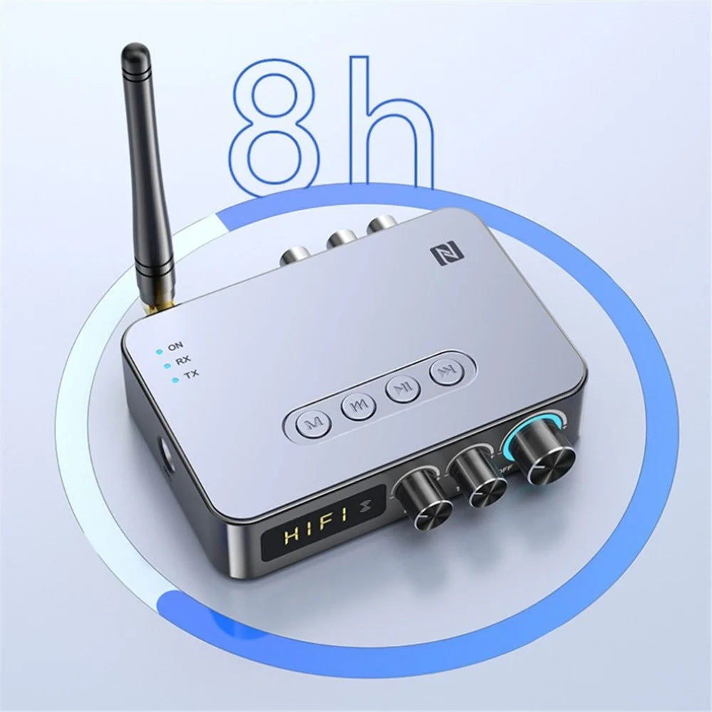 M9 Bluetooth-compatible 5.1 Transmitter Receiver Adapter FM Radio 4-in-1 NFC Audio Adapter Converter Support U Disk / TF Card Playback and Transmit - 2