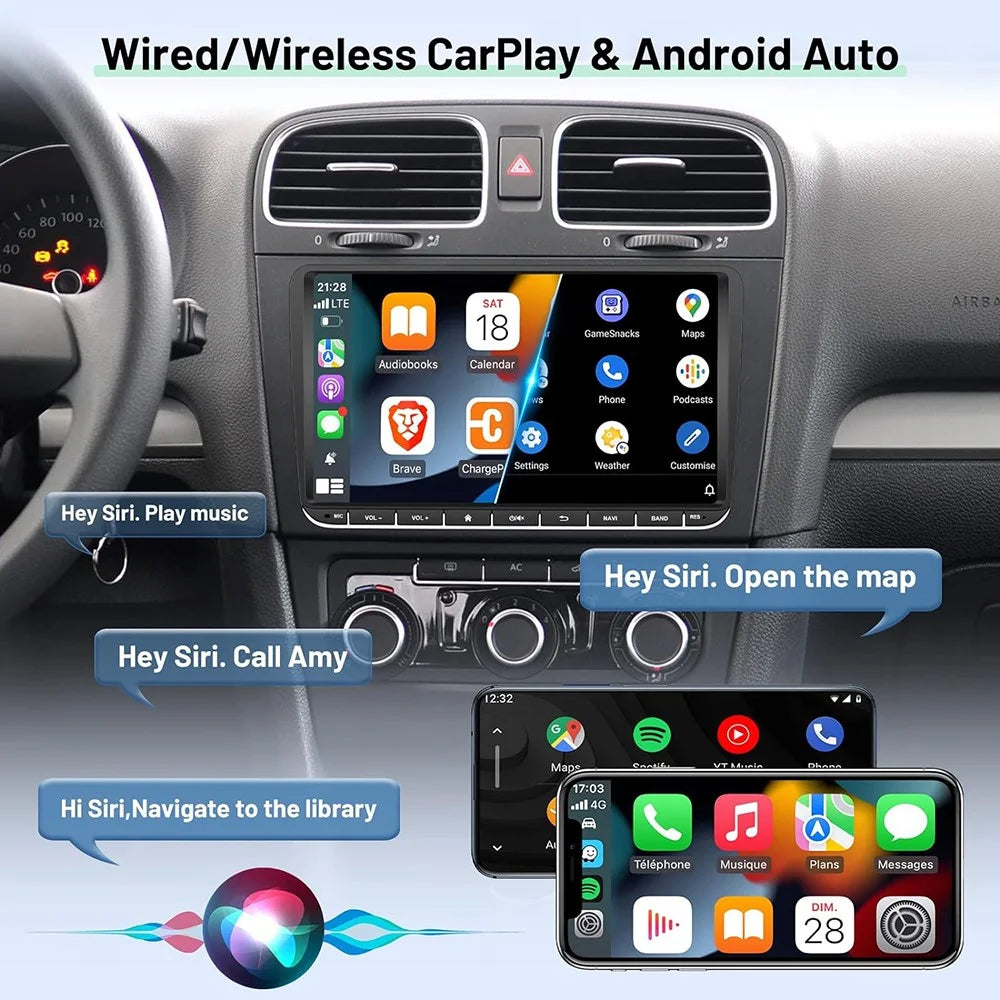 RH-753H For Golf MK5 / Polo / Passat / Jetta 4G+32G 9-inch HD Multimedia Player Car FM Radio Android 13 Carplay Music Video Player - 7