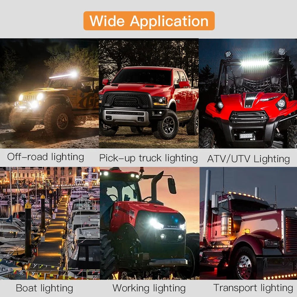 D0003 YSJ 20 inch 54W Ultra-slim Car Truck Tractor LED Work Light Spot Light Waterproof Shockproof Lamp Bar - 7