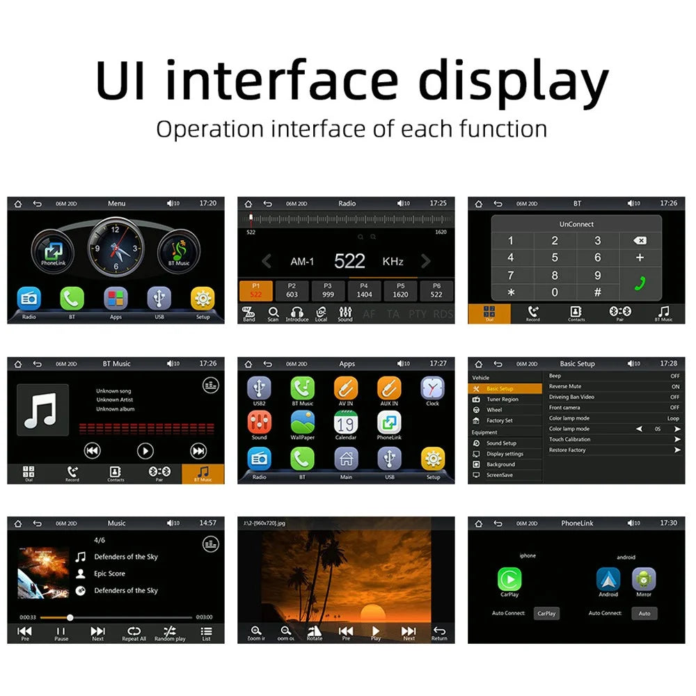 FS02C Car Radio MP5 Player 7" HD Screen Mirror Link Reversing Image FM Radio Receiver - 6
