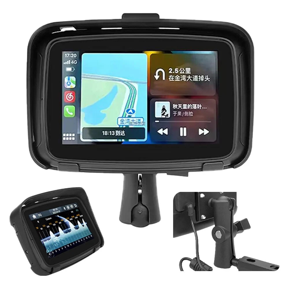 PND-Q5 5-inch Wireless Car Play Portable Motorcycle Navigator Bluetooth-compatible HD Video Playback - 1