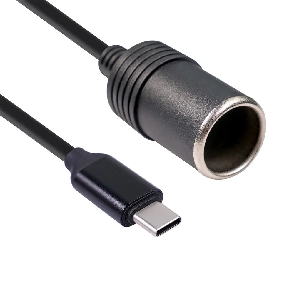 3710-03 5V Type-C Male to 12V Car Cigarette Lighter Socket Female Converter for Car Cigarette Lighters Adapter DVR Dash Camera - 5