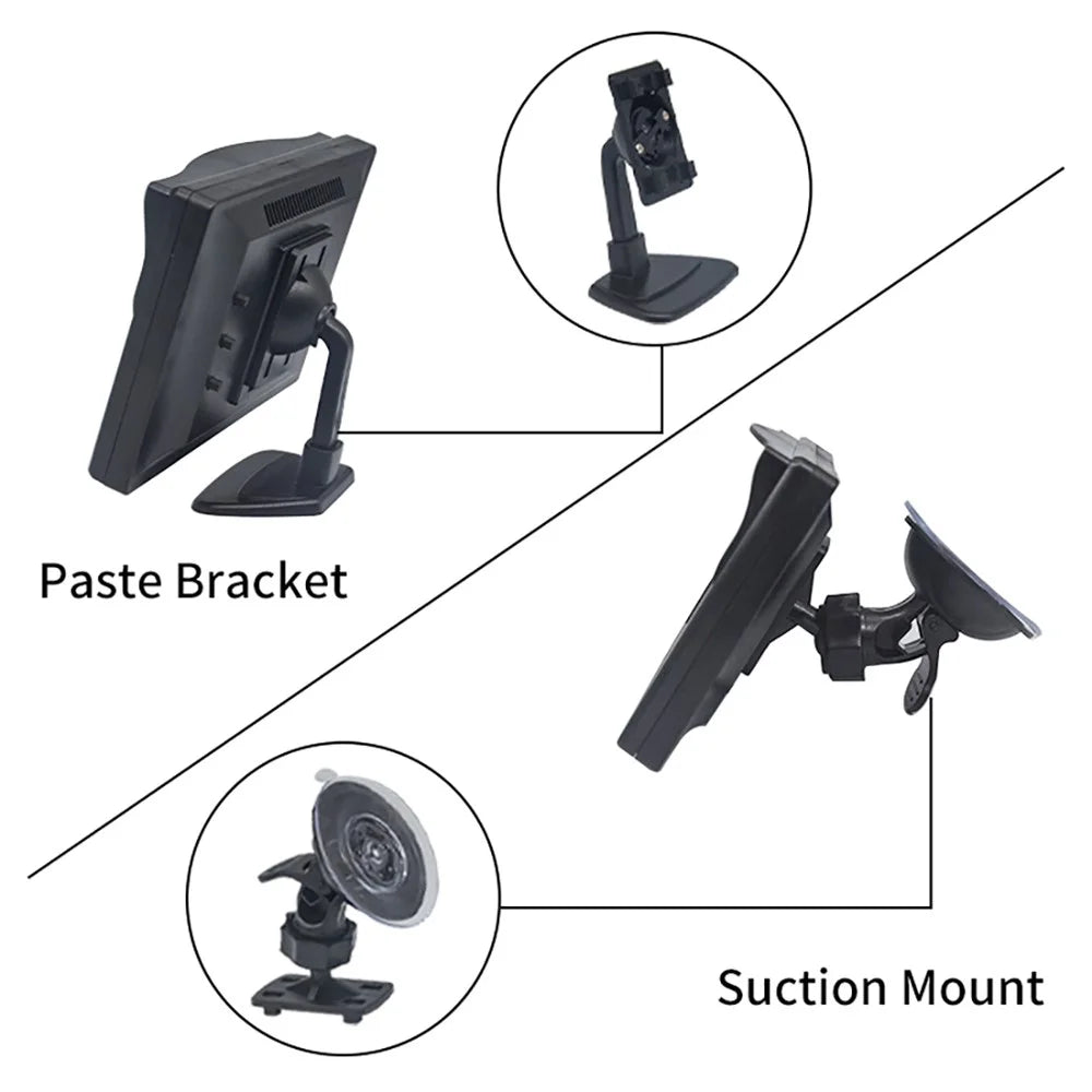 RH-500 Car Parking Reverse 5'' LCD Screen Recorder Display Monitor with Power Supply Cable - 5