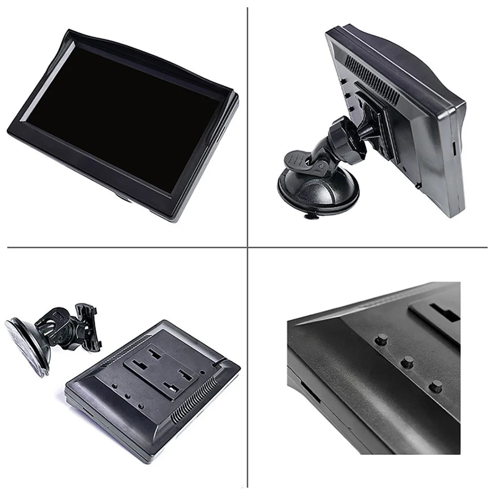 RH-500 Car Parking Reverse 5'' LCD Screen Recorder Display Monitor with Power Supply Cable - 7