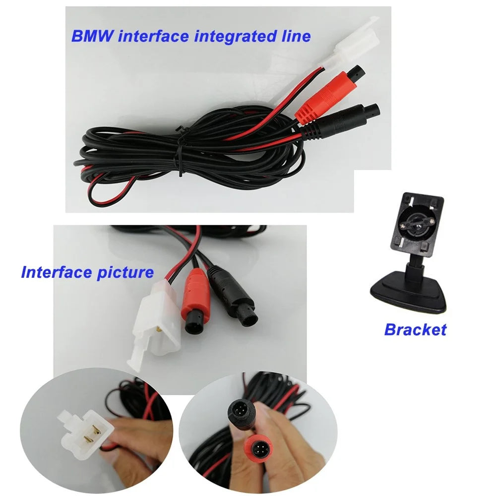 RH-502 5'' LCD Display Screen Car Parking Reverse System 4-LED Camera with Video Line - 5