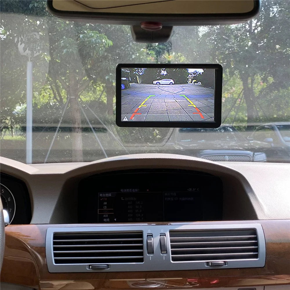 RH-702A Car Rear View Backup Round Camera Truck Vehicle Parking Reverse System 7'' Screen Monitor Kit 12V 24V - 2
