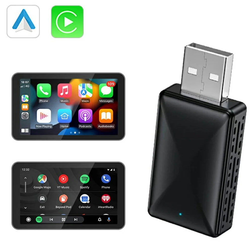 2-in-1 Carplay Android Auto USB Adapter OTA Upgrade Plug and Play Wired to Wireless Dongle Box - 2