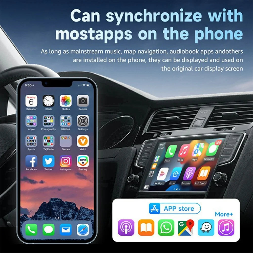 2-in-1 Carplay Android Auto USB Adapter OTA Upgrade Plug and Play Wired to Wireless Dongle Box - 4