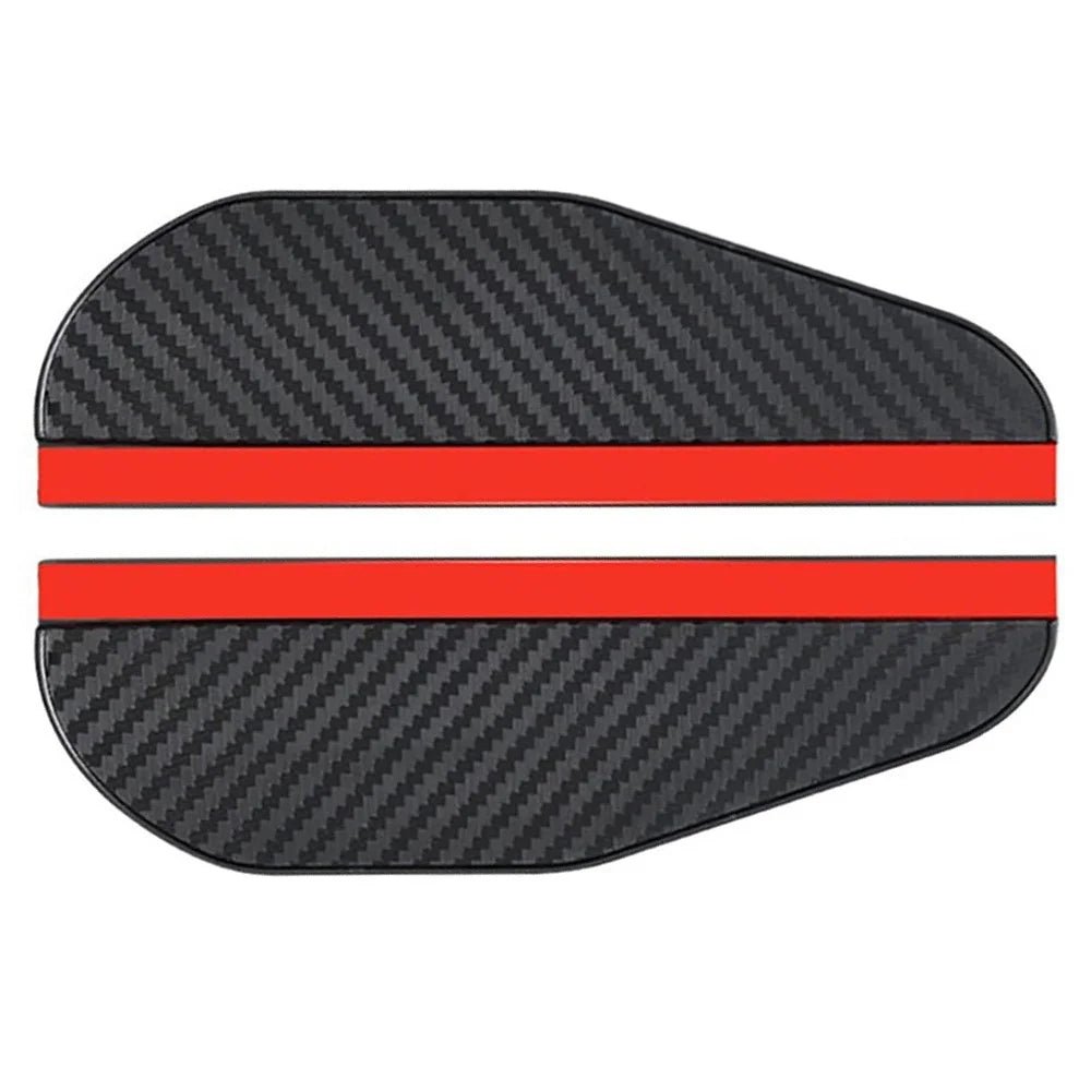 2Pcs Car Rearview Mirror Rain Baffle Carbon Fiber Texture Vehicle Side Mirror PVC Rain Blocker - 1