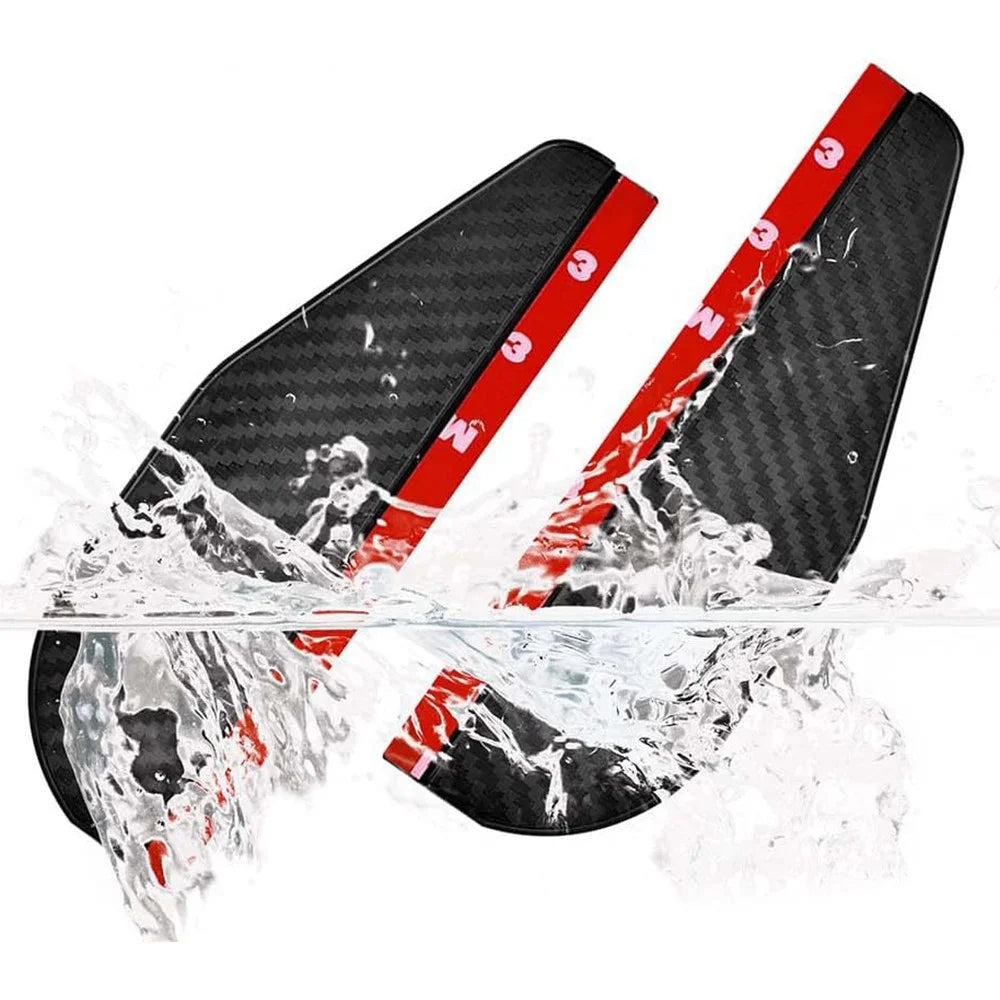 2Pcs Car Rearview Mirror Rain Baffle Carbon Fiber Texture Vehicle Side Mirror PVC Rain Blocker - 3