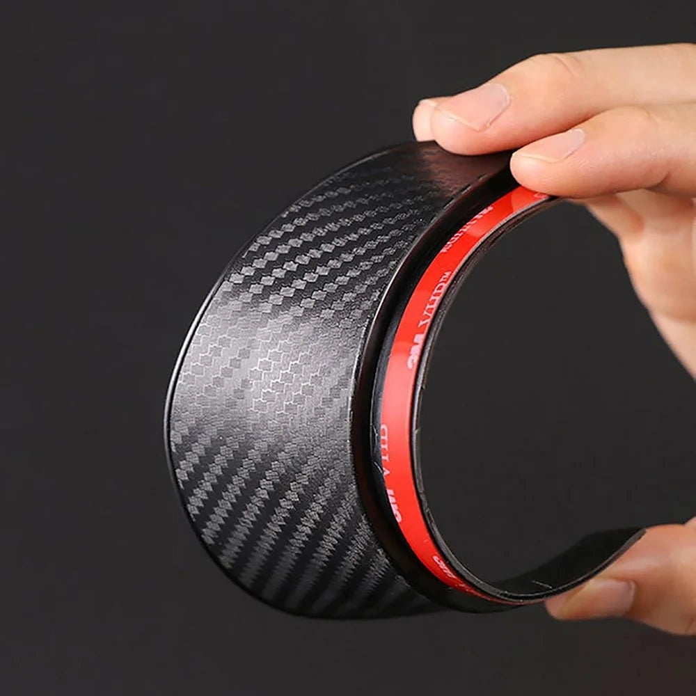 2Pcs Car Rearview Mirror Rain Baffle Carbon Fiber Texture Vehicle Side Mirror PVC Rain Blocker - 5