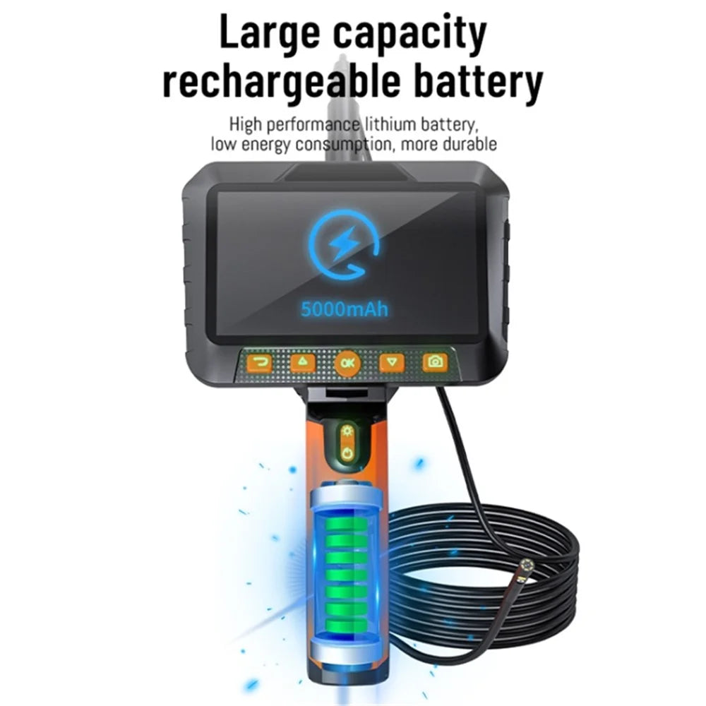 T27 Digital Industrial Borescope 2m 5.5mm Dual-Lens 5-inch 1080P Handheld Endoscope with Light - 6