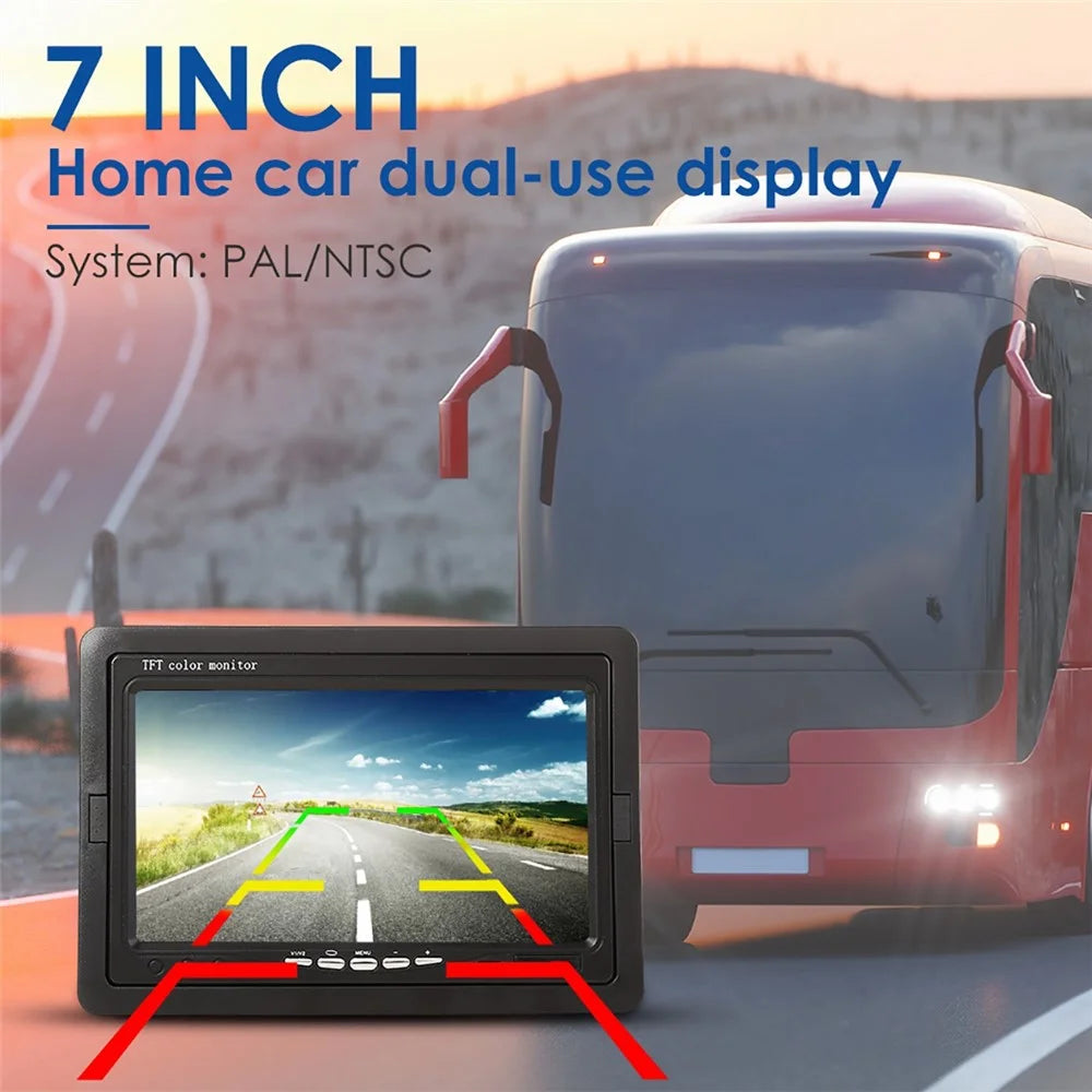 RH-701A 7" LCD Video Display Screen Monitor with Rear View Backup Car Camera Parking and Reverse System Kit for Vehicles - 5