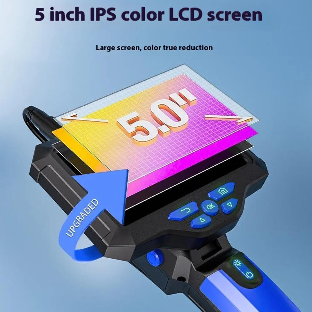 T28 Industrial Borescope with 4pcs Light 1m 7.9mm Dual Lens 5-inch 1080P Endoscope Snake Camera - 6