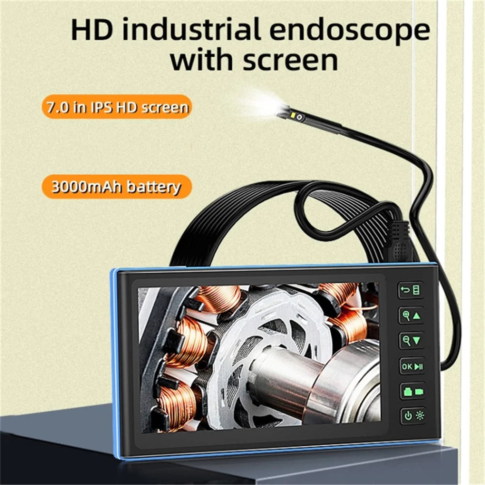 T23 7.9mm Triple Lens Borescope 3.5m 7 inch IPS Screen 1080P HD Industrial Endoscope IP67 Waterproof Camera - 2