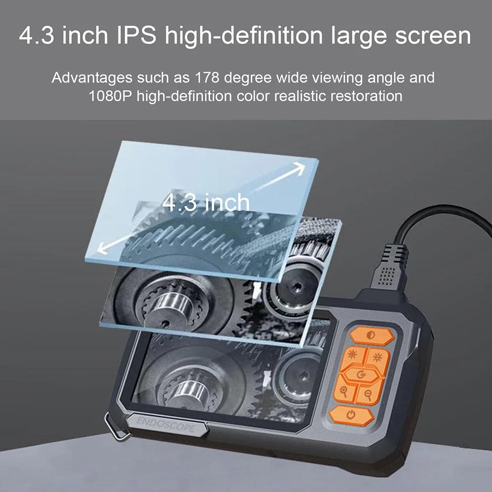 T30-AV 8mm Single Lens 1080P HD Industrial Endoscope Camera with 4.3-inch IPS Screen, 1m Hard Wire - 3